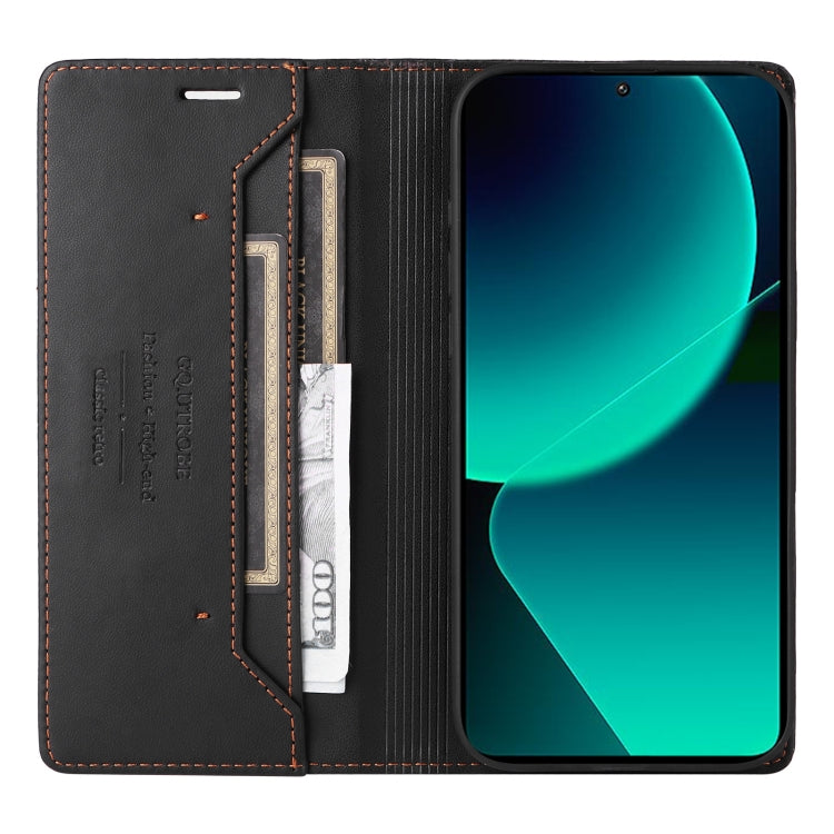 For Xiaomi 13T / 13T Pro GQUTROBE G01 RFID Anti-theft Leather Phone Case(Black)