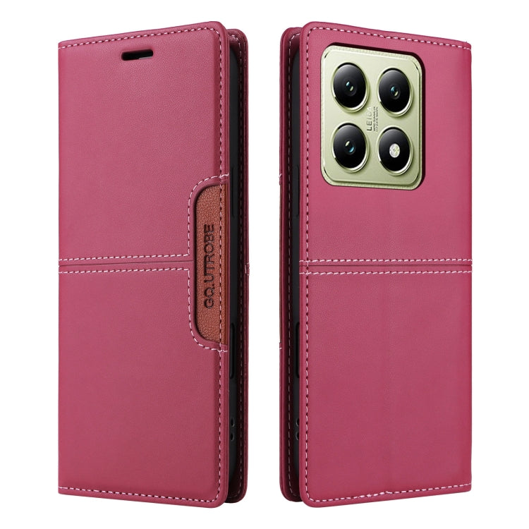 For Xiaomi 14T GQUTROBE G01 RFID Anti-theft Leather Phone Case(Red)