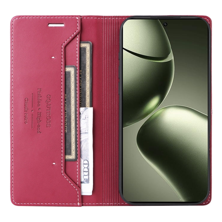For Xiaomi 14T GQUTROBE G01 RFID Anti-theft Leather Phone Case(Red)