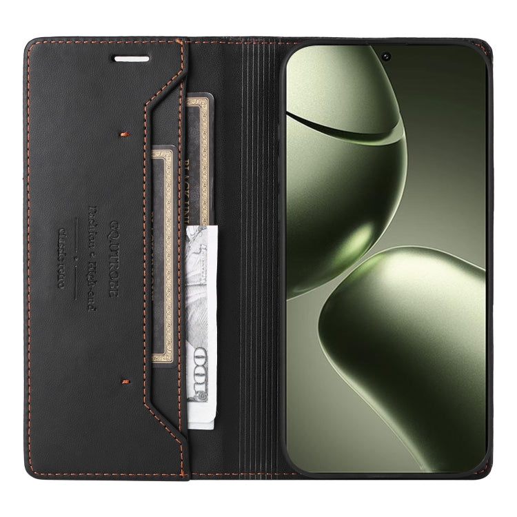 For Xiaomi 14T GQUTROBE G01 RFID Anti-theft Leather Phone Case(Black)