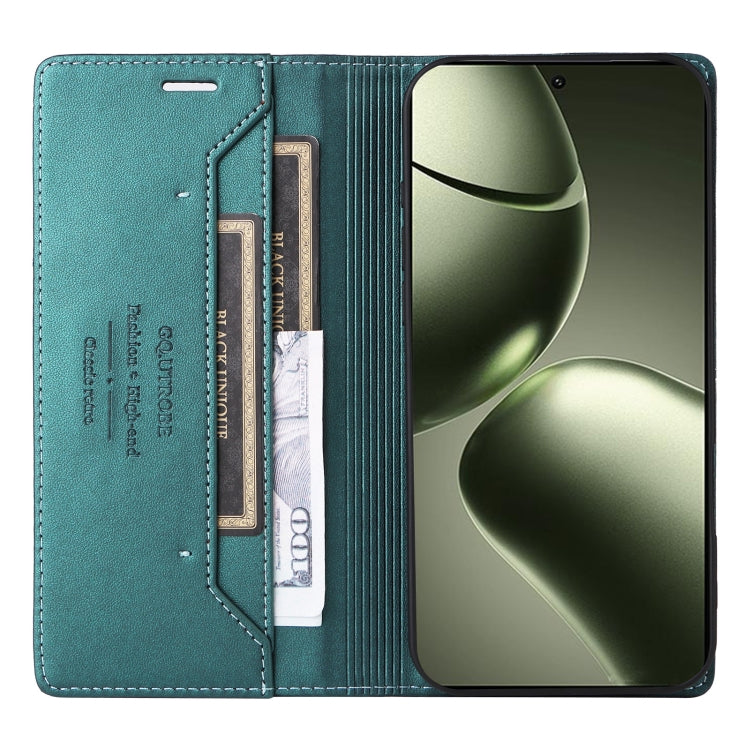For Xiaomi 14T GQUTROBE G01 RFID Anti-theft Leather Phone Case(Green)