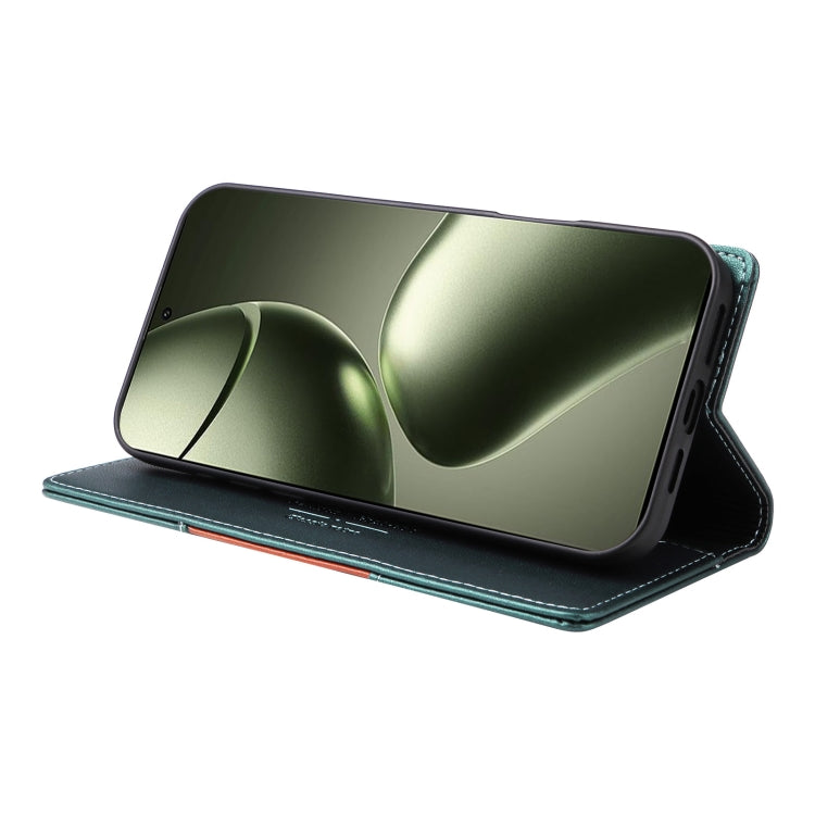 For Xiaomi 14T GQUTROBE G01 RFID Anti-theft Leather Phone Case(Green)