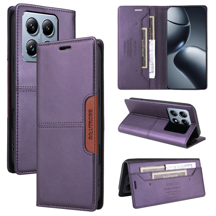 For Xiaomi 14T Pro GQUTROBE G01 RFID Anti-theft Leather Phone Case(Purple)