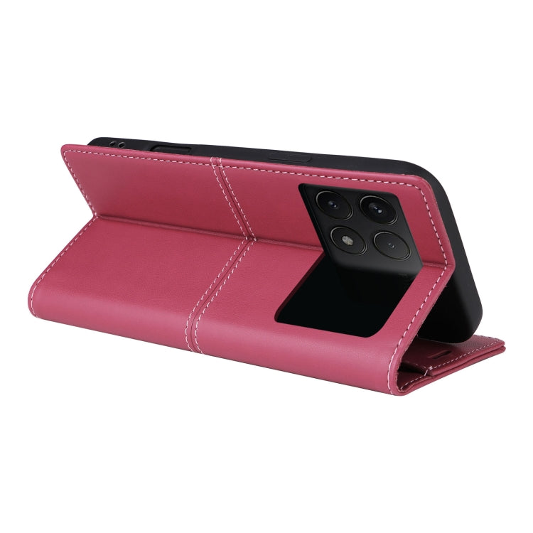 For Xiaomi Poco F6 Pro GQUTROBE G01 RFID Anti-theft Leather Phone Case(Red)