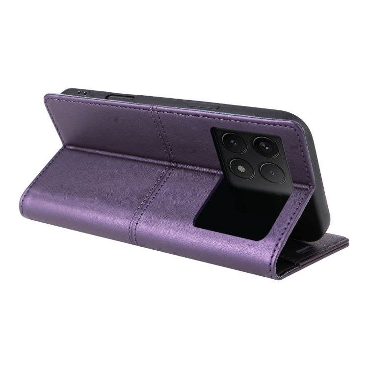For Xiaomi Poco F6 Pro GQUTROBE G01 RFID Anti-theft Leather Phone Case(Purple)