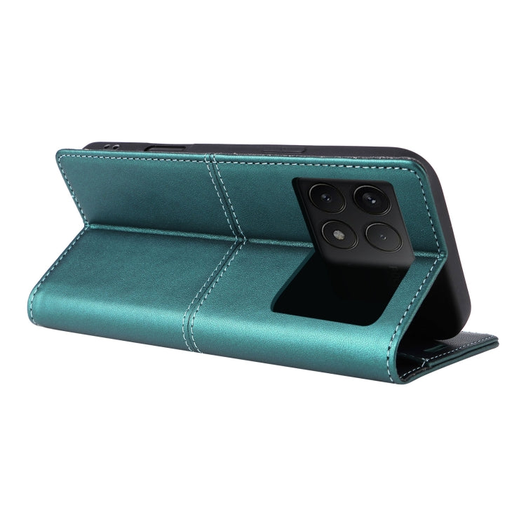 For Xiaomi Poco F6 Pro GQUTROBE G01 RFID Anti-theft Leather Phone Case(Green)