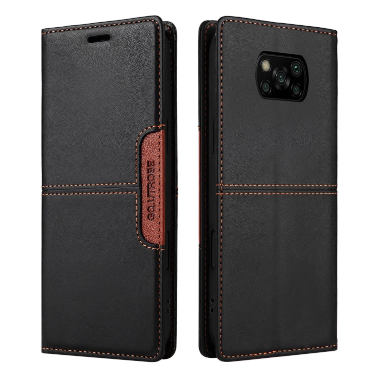 For Xiaomi Poco X3 NFC GQUTROBE G01 RFID Anti-theft Leather Phone Case(Black)
