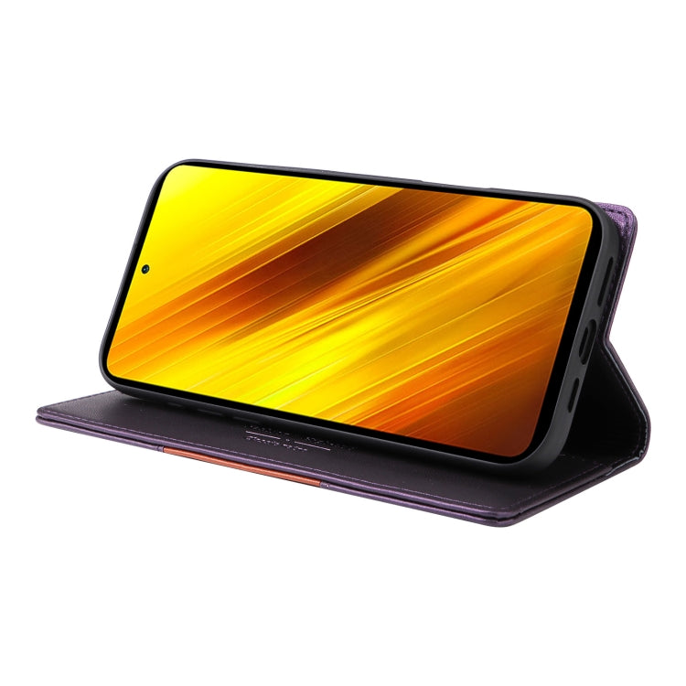 For Xiaomi Poco X3 NFC GQUTROBE G01 RFID Anti-theft Leather Phone Case(Purple)
