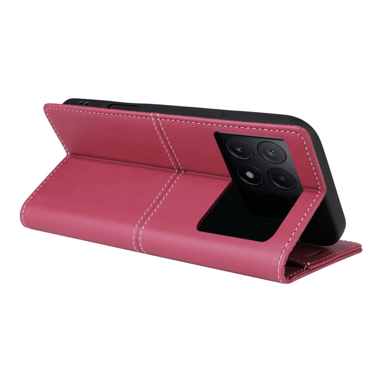 For Xiaomi Poco X6 Pro GQUTROBE G01 RFID Anti-theft Leather Phone Case(Red)