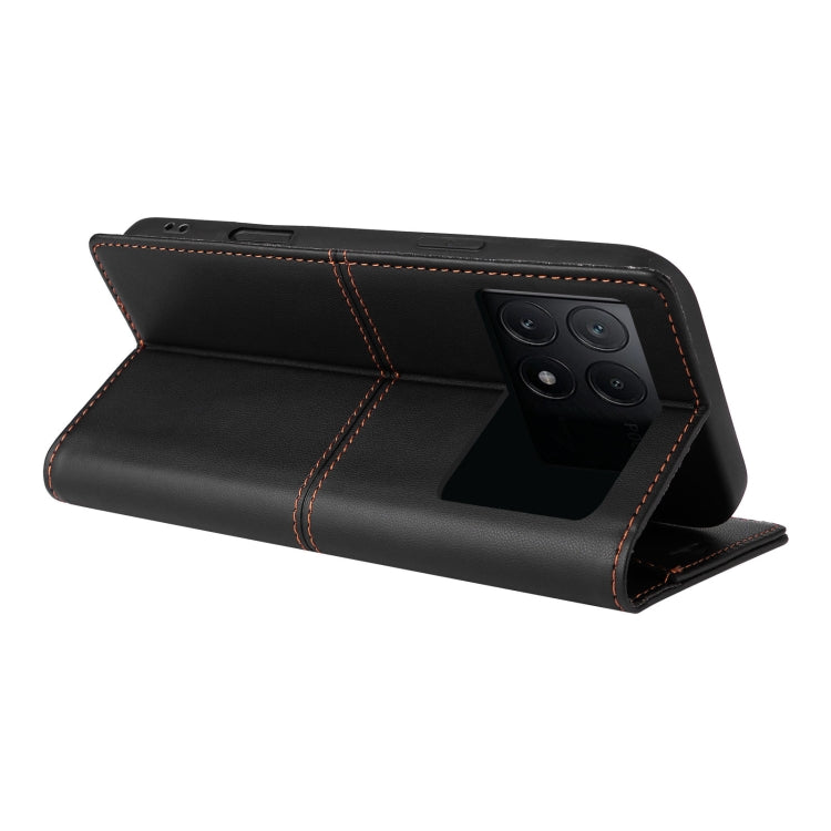 For Xiaomi Poco X6 Pro GQUTROBE G01 RFID Anti-theft Leather Phone Case(Black)