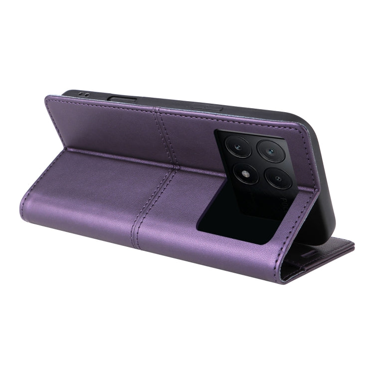 For Xiaomi Poco X6 Pro GQUTROBE G01 RFID Anti-theft Leather Phone Case(Purple)