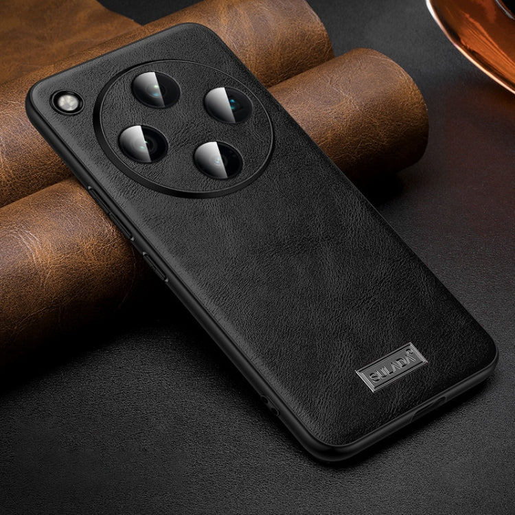 For OPPO Find X8 Pro SULADA Shockproof TPU + Handmade Leather Phone Case(Black)