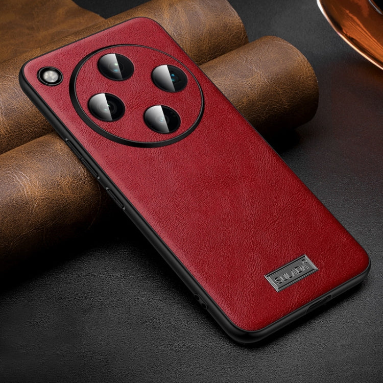 For OPPO Find X8 Pro SULADA Shockproof TPU + Handmade Leather Phone Case(Red)