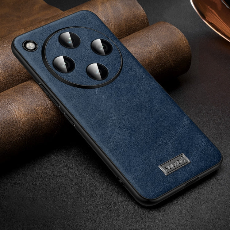 For OPPO Find X8 SULADA Shockproof TPU + Handmade Leather Phone Case(Blue)