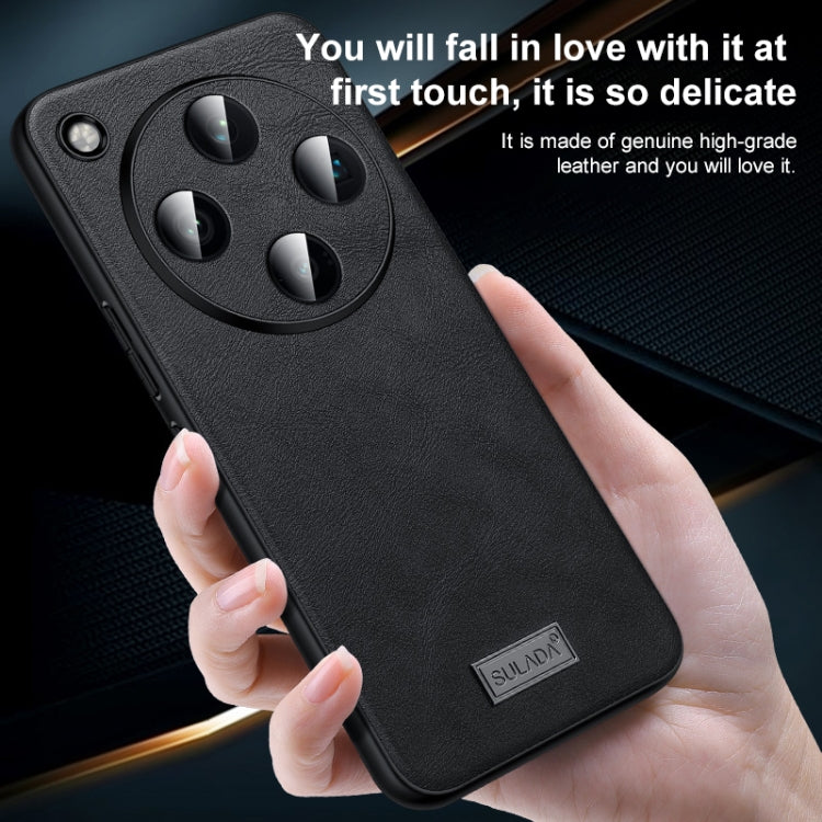 For OPPO Find X8 SULADA Shockproof TPU + Handmade Leather Phone Case(Brown)