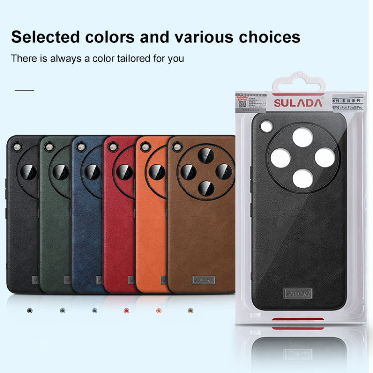For OPPO Find X8 SULADA Shockproof TPU + Handmade Leather Phone Case(Green)