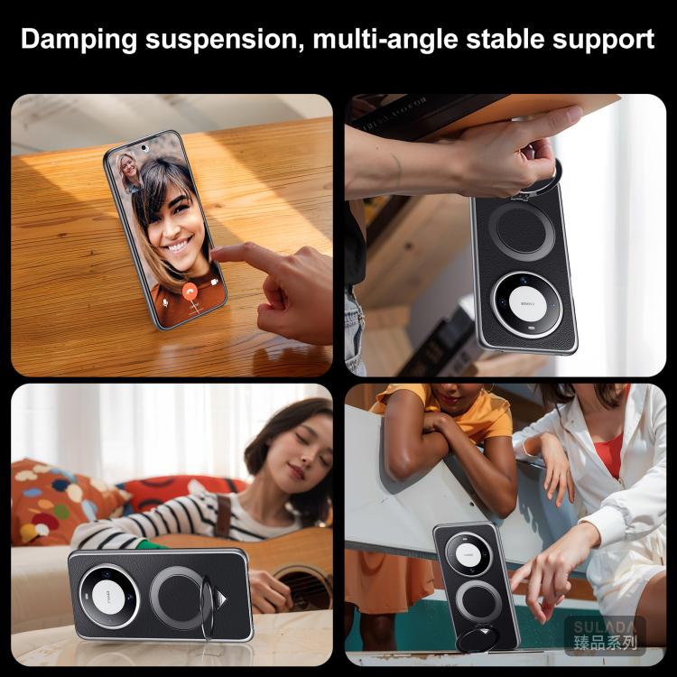 For Huawei Pura 70 Pro / 70 Pro+ SULADA Top Grain Leather MagSafe Magnetic Holder Phone Case(Green)