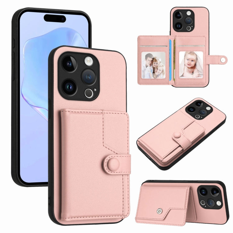 Button Card Bag RFID Anti-theft Phone Case, For iPhone 14 Plus, For iPhone 14, For iPhone 14 Pro, For iPhone 14 Pro Max