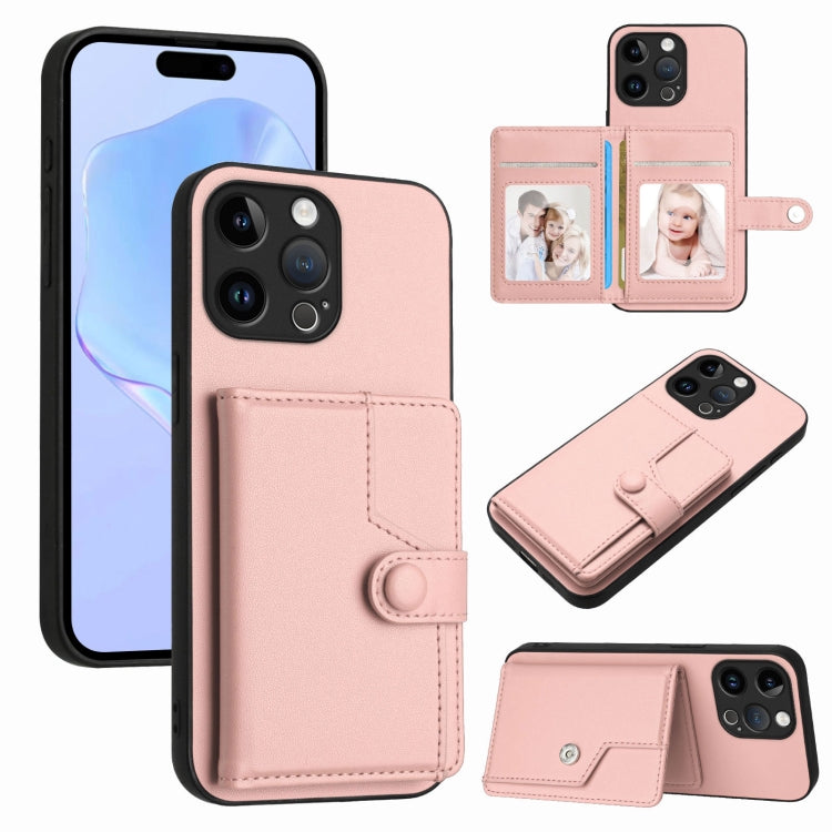 Button Card Bag RFID Anti-theft Phone Case, For iPhone 14 Plus, For iPhone 14, For iPhone 14 Pro, For iPhone 14 Pro Max
