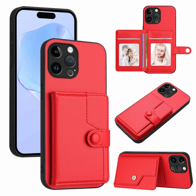 Button Card Bag RFID Anti-theft Phone Case, For iPhone SE 2022 / 2020, For iPhone 13 Pro Max, For iPhone 13 Pro, For iPhone 13