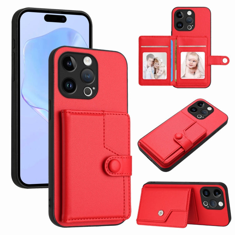 Button Card Bag RFID Anti-theft Phone Case, For iPhone SE 2022 / 2020, For iPhone 13 Pro Max, For iPhone 13 Pro, For iPhone 13