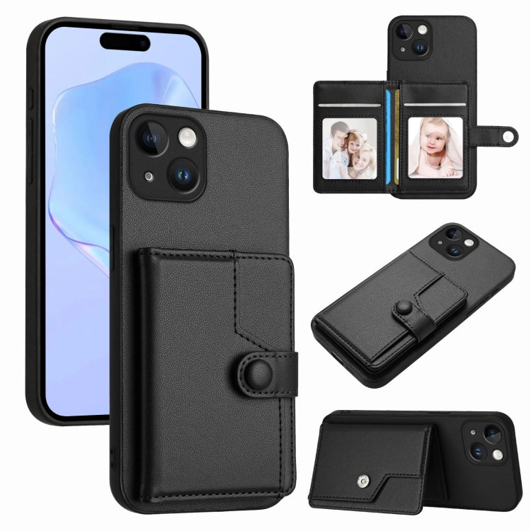Button Card Bag RFID Anti-theft Phone Case, For iPhone SE 2022 / 2020, For iPhone 13 Pro Max, For iPhone 13 Pro, For iPhone 13