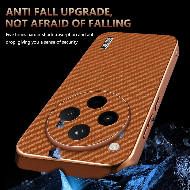 For OPPO Find X8 AZNS Electroplated Edge Carbon Fiber Texture Phone Case(Black)