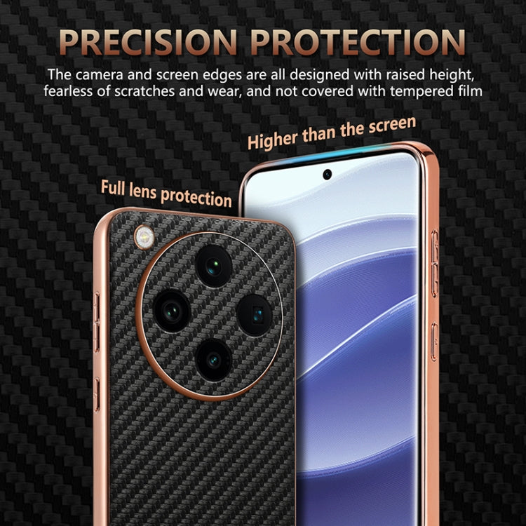 For OPPO Find X8 Pro AZNS Electroplated Edge Carbon Fiber Texture Phone Case(Blue)