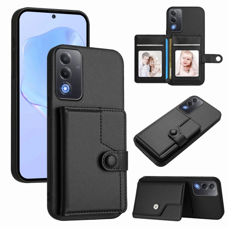 Button Card Bag RFID Anti-theft Phone Case, For OPPO A5 Energy / A5 Pro 5G Global, For OPPO K12x, For OPPO A3 Pro Global, For OPPO Reno12 Pro Global