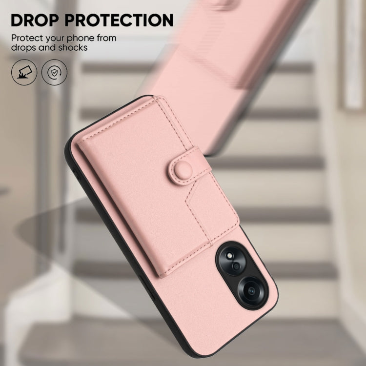 Button Card Bag RFID Anti-theft Phone Case, For OPPO A58 4G Global, For OPPO Reno10 Global, For OPPO A78 4G Global, For OPPO A17