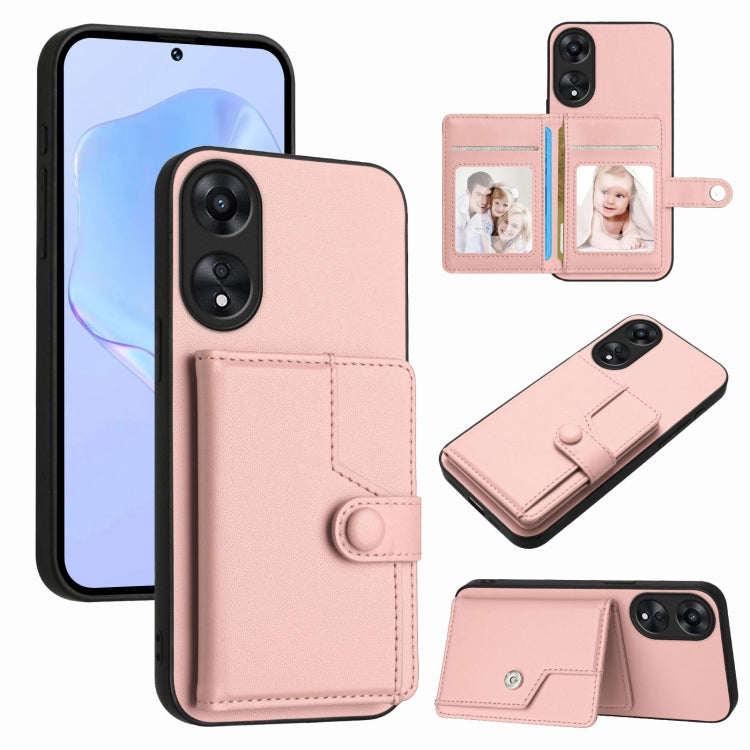 Button Card Bag RFID Anti-theft Phone Case, For OPPO A58 4G Global, For OPPO Reno10 Global, For OPPO A78 4G Global, For OPPO A17
