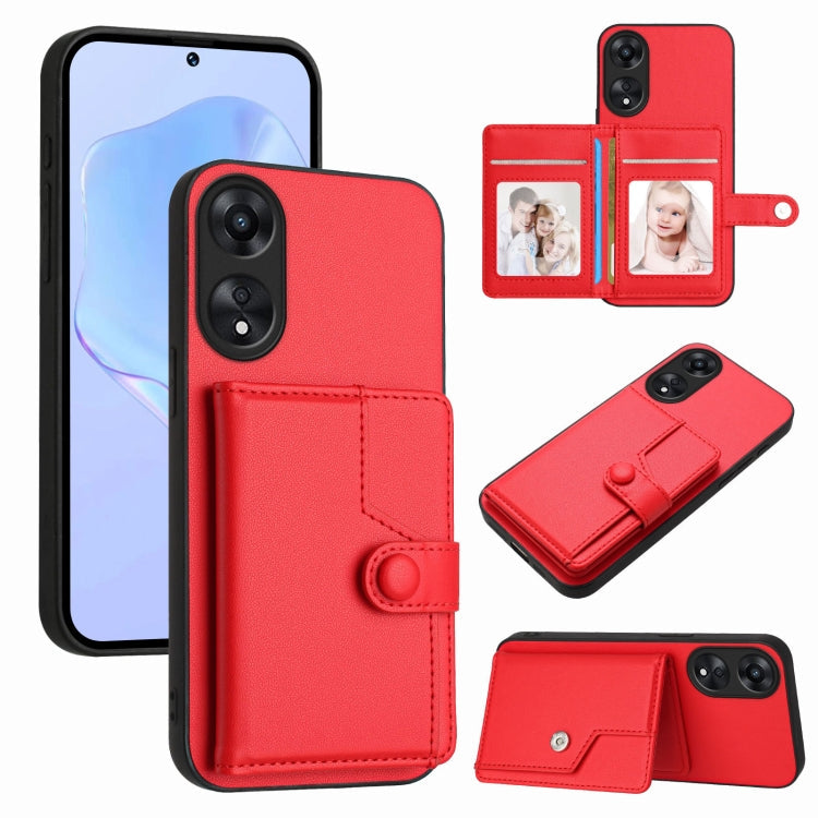 Button Card Bag RFID Anti-theft Phone Case, For OPPO A58 4G Global, For OPPO Reno10 Global, For OPPO A78 4G Global, For OPPO A17