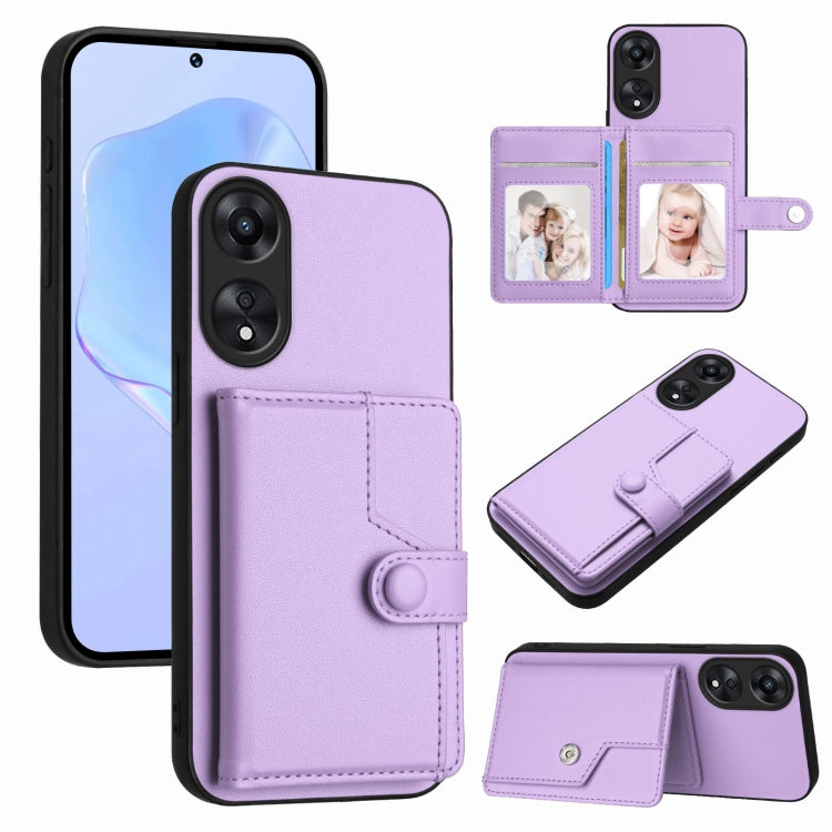Button Card Bag RFID Anti-theft Phone Case, For OPPO A58 4G Global, For OPPO Reno10 Global, For OPPO A78 4G Global, For OPPO A17