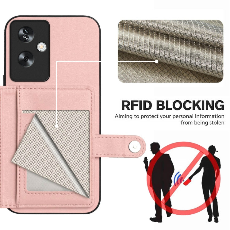 Button Card Bag RFID Anti-theft Phone Case, For OPPO A79 5G Global