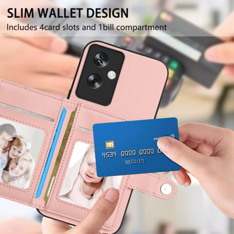 Button Card Bag RFID Anti-theft Phone Case, For OPPO A79 5G Global