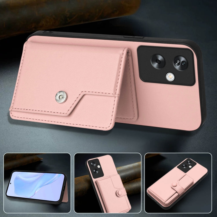 Button Card Bag RFID Anti-theft Phone Case, For OPPO A79 5G Global