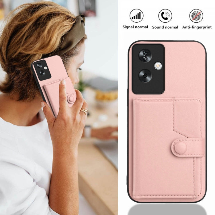 Button Card Bag RFID Anti-theft Phone Case, For OPPO A79 5G Global