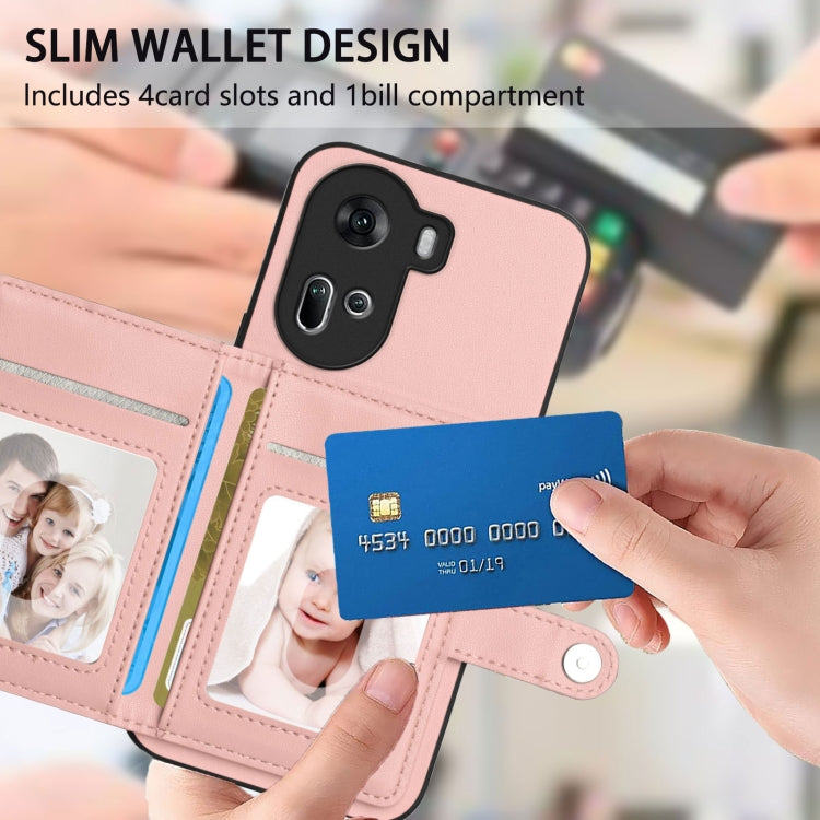 Button Card Bag RFID Anti-theft Phone Case, For OPPO Reno11 Global, For OPPO Reno11 Pro Global, For OPPO A58 / A58x / A1x, For OPPO A38 4G / A18 4G Global
