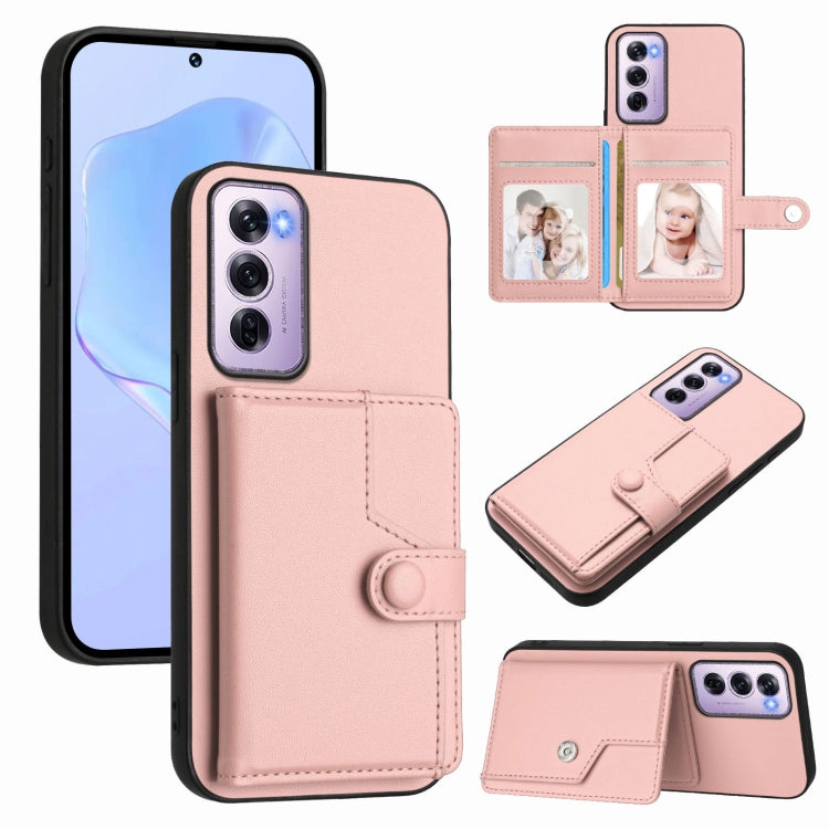 Button Card Bag RFID Anti-theft Phone Case, For OPPO A5 Energy / A5 Pro 5G Global, For OPPO K12x, For OPPO A3 Pro Global, For OPPO Reno12 Pro Global