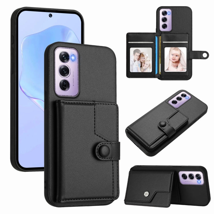Button Card Bag RFID Anti-theft Phone Case, For OPPO A5 Energy / A5 Pro 5G Global, For OPPO K12x, For OPPO A3 Pro Global, For OPPO Reno12 Pro Global