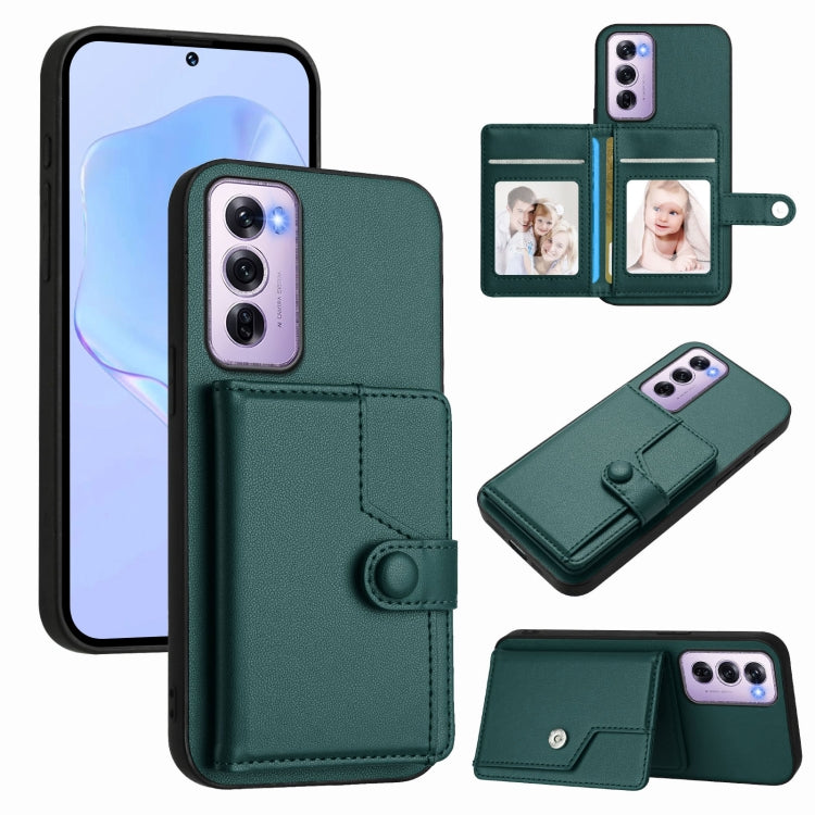Button Card Bag RFID Anti-theft Phone Case, For OPPO A5 Energy / A5 Pro 5G Global, For OPPO K12x, For OPPO A3 Pro Global, For OPPO Reno12 Pro Global