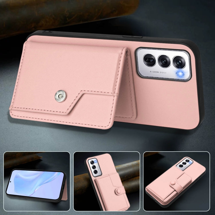 Button Card Bag RFID Anti-theft Phone Case, For OPPO Reno12 Global, For OPPO K12 5G, For OPPO A3 Pro 5G, For OPPO Reno11 F / F25 Pro