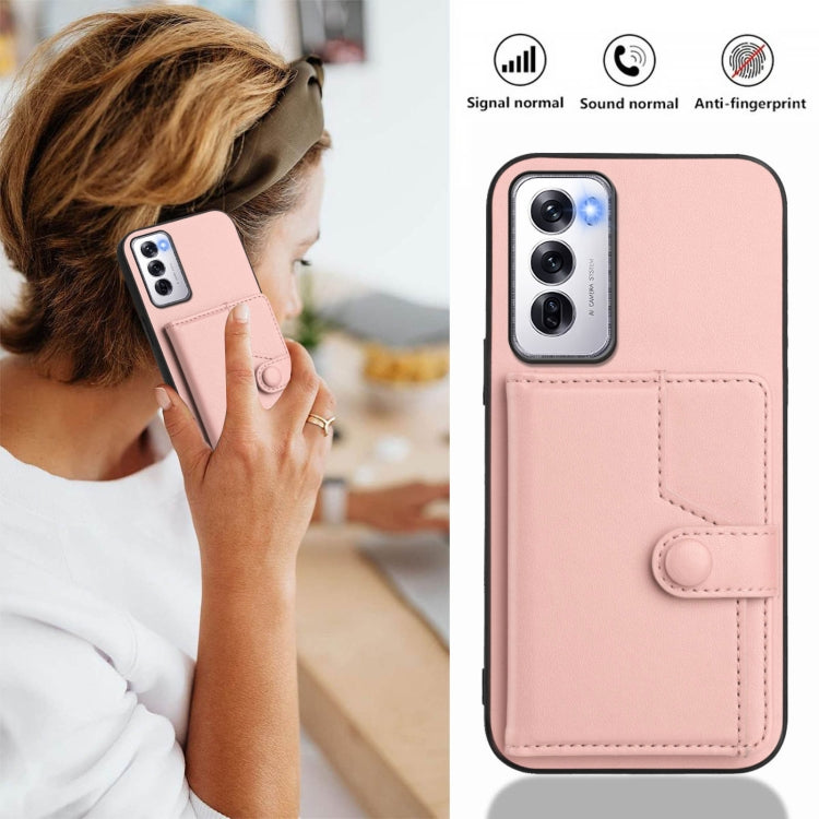 Button Card Bag RFID Anti-theft Phone Case, For OPPO Reno12 Global, For OPPO K12 5G, For OPPO A3 Pro 5G, For OPPO Reno11 F / F25 Pro