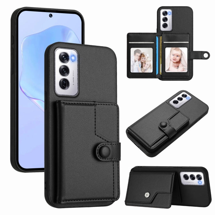 Button Card Bag RFID Anti-theft Phone Case, For OPPO Reno12 Global, For OPPO K12 5G, For OPPO A3 Pro 5G, For OPPO Reno11 F / F25 Pro