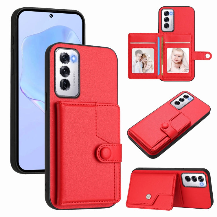 Button Card Bag RFID Anti-theft Phone Case, For OPPO Reno12 Global, For OPPO K12 5G, For OPPO A3 Pro 5G, For OPPO Reno11 F / F25 Pro