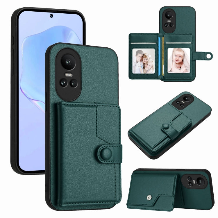 Button Card Bag RFID Anti-theft Phone Case, For OPPO A58 4G Global, For OPPO Reno10 Global, For OPPO A78 4G Global, For OPPO A17