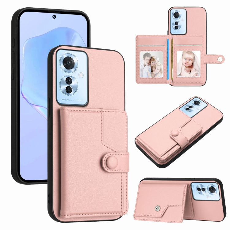 Button Card Bag RFID Anti-theft Phone Case, For OPPO Reno12 Global, For OPPO K12 5G, For OPPO A3 Pro 5G, For OPPO Reno11 F / F25 Pro