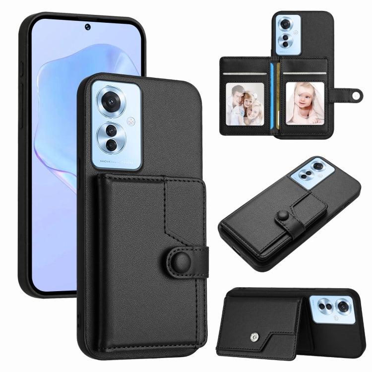 Button Card Bag RFID Anti-theft Phone Case, For OPPO Reno12 Global, For OPPO K12 5G, For OPPO A3 Pro 5G, For OPPO Reno11 F / F25 Pro