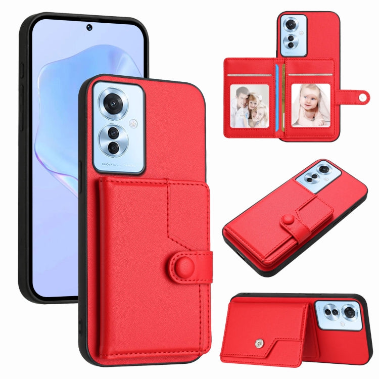 Button Card Bag RFID Anti-theft Phone Case, For OPPO Reno12 Global, For OPPO K12 5G, For OPPO A3 Pro 5G, For OPPO Reno11 F / F25 Pro