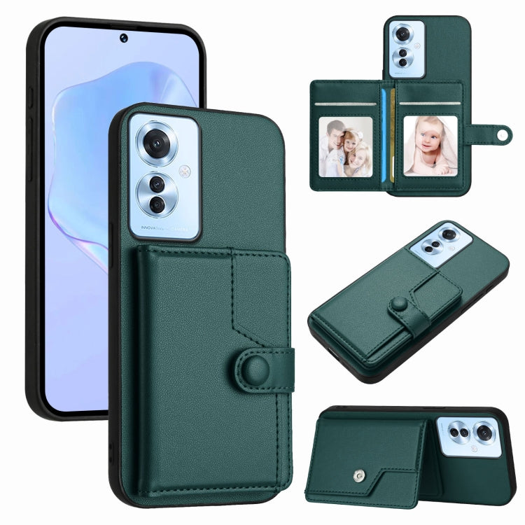 Button Card Bag RFID Anti-theft Phone Case, For OPPO Reno12 Global, For OPPO K12 5G, For OPPO A3 Pro 5G, For OPPO Reno11 F / F25 Pro
